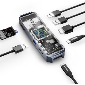 PHOTOOLEX USB C Hub(7 in 1) with HDMI Port 4K@60Hz, 100w PD Power Delivery, 3 USB-A 5Gbps Data Ports, SD/TF Card Reader, Desigend for MacBook Air, MacBook Pro, XPS, and More