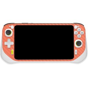 MightySkins Carbon Fiber Skin Compatible with Logitech G Cloud Gaming Handheld - Solid Salmon | Protective, Durable Textured Carbon Fiber Finish | Easy to Apply | Made in The USA