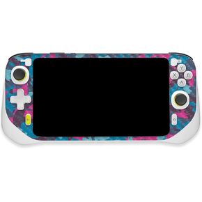 MightySkins Carbon Fiber Skin Compatible with Logitech G Cloud Gaming Handheld - Cool Blue Pink Camo | Protective, Durable Textured Carbon Fiber Finish | Easy to Apply | Made in The USA