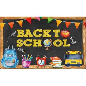 Funnytree Back to School Photography Backdrop Blackboard for Kids Party Banner School Bus Pencil Chalkboard Learning Photo Backgrond Photocall Prop Photo Booth