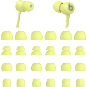 Ear Tips Compatible with Beats Flex Earbuds, 12 Pairs S/M/L/D Sizes Replacement Soft Silicone Ear Tips Earbuds Covers Eartips Compatible with Beats Flex, Yuzu Yellow 24