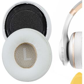 Geekria QuickFit Replacement Ear Pads for JBL Everest Elite 300, V300NXT Headphones Ear Cushions, Headset Earpads, Ear Cups Cover Repair Parts (White)