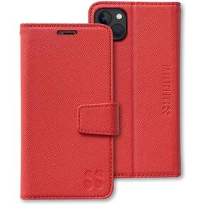 SafeSleeve EMF Protection Anti Radiation iPhone Case: iPhone 13 Mini RFID Card Holder Blocking Wallet, Adjustable Stand Cell Phone Case, Vegan Leather for Women & Men (Black)