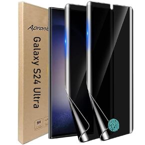 2 Pack for Samsung Galaxy S24 Ultra Screen Protector Privacy Film [Not Glass] 6.8 inch, Easilier Fingerprint Unlock, Anti-Spy Flexible,Full Coverage，Anti-Scratch Shock-Resistant