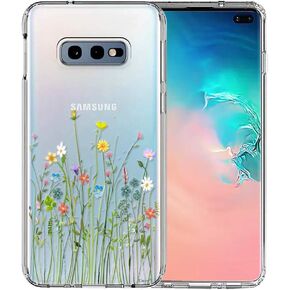 Unov Galaxy S10e Case, Clear with Design Soft TPU Shock Absorption Slim Embossed Floral Pattern Protective Back Cover for Samsung Galaxy S10e 5.8in (Flower Bouquet)
