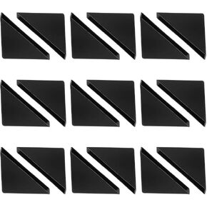 20 Pcs Triangle Shape Corner Guards Plastic Glass Corner Guards Mirror Corner Covers Furniture Corner Edge Protectors Table Corner Protectors Black