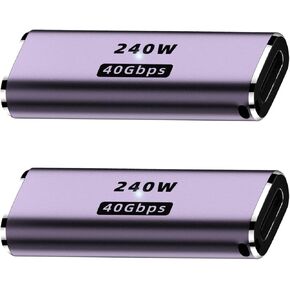 USB C 90 Degree Adapter,USB C Right Angle Adapter with 40 Gbps PD 240W 8K@60hz Video Charge (Straight-2 PCS)