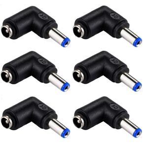 DC Power Connector Adapter 90 Degree Angle 5.5mmx2.1mm Male Plug to Female Jack Coupler Converter 6 Pcs,for Laptop CCTV Camera Strip Lighting