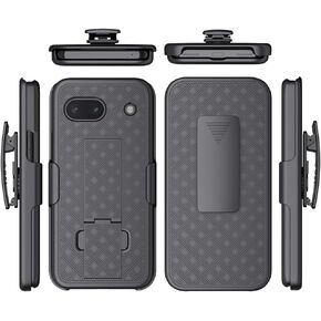 Case with Belt Clip Design for Google Pixel 8A 2024 - Slim Heavy Duty Shell Holster Combo - Rugged Phone Cover with Kickstand with Screen Protector