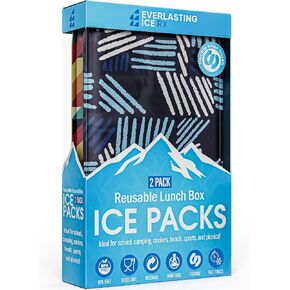 Everlasting Ice RX Reusable Ice Packs for Lunch Boxes & Coolers (2 Pack) Flexible, Long-Lasting, BPA Free, Versatile Soft Ice Pack for Insulated Bags, Picnic, Travel, and More