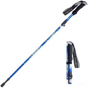 Ultralight Aviation Aluminum Alloy Trekking Poles, 5-Section Collapsible, 36-130cm, Cork EVA Handle, Quick Lock System