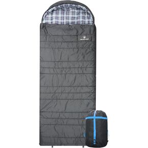 Polycotton Sleeping Bag for Adult&Kids,Cold&Warm Weather Large with Compression Sack and Water Resistant for Family Camping,Travel and Car camping