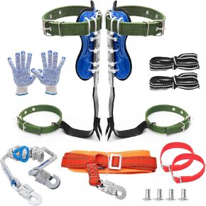 Tree Climbing Spikes, Tree Climbing Gear with Adjustable Climbing Belt- Tree Climbing Equipment for Tree Work, Picking Fruit, Outdoor