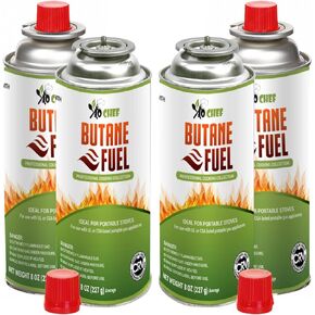 Jo Chef Butane Camping Stove - 9,500 BTU Portable Gas Stove - Ideal for Camping/Road Trips, Outdoor camp Stove Includes Windshield, CSA Certified, Brass Burner Fast Heat Up Time