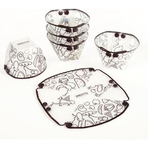 portable folding bowl 12 pieces, portable camping bowl, folding pasta bowl, food grade PP material bowl. Used for outdoor games, family gatherings, business trips (4.7 * 3.9 * 2.7inches) ﻿