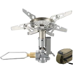 CAMPINGMOON Compact Foldable Stove w/Micro Regulator w/4Flex w/igniter XD-2F