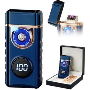 SKRFIRE Electric Lighter Windproof, Flame Electric Lighter Plasma-Flame Arc Lighter Rechargeable USB Lighter Flame Lighter with Battery Indicator （Matte Black）