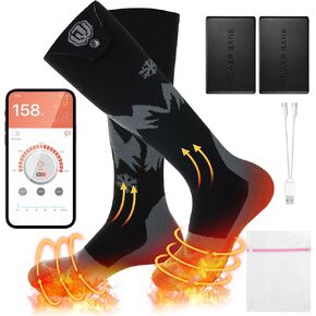 Heated Socks for Men Women with APP Control Rechargeable Electric Heating Socks Washable Foot Warmer for Winter Hunting Skiing Fishing Climbing Hiking 5000mAh Battery