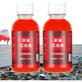 2pcs Red Worm Fish attractants,100ml Red 40 Fishing Liquid,Red Ink Fishing,Bloodworm Liquid Bait, Bait Fish Additive,Fish Lure Attraction Enhancer for Trout, Cod, Carp, Bass(100ml*2) in Kuwait