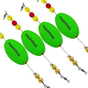 Popping Corks for Saltwater Fishing Floats Speckled Trout Redfish Rattle Bobbers Rigs 4 pcs (Popper/Oval, Orange/Yellow/Green/Pink)