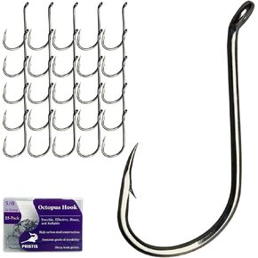 25 حزمة من خطافات صيد الأخطبوط، خطافات صيد منقار من الفولاذ عالي الكربون للمياه العذبة المالحة، مجموعة خطافات صيد كبيرة دودة، خطافات صيد شائكة قوية لسمك السلور المرقط in Kuwait