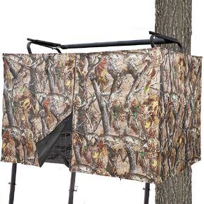 Hunting Tree Stand Blinds Cover Camouflage Tree Stand Blinds Universal Camo Treestand Cover with Zipper for Deer Elk Hunting, Frames Not Included
