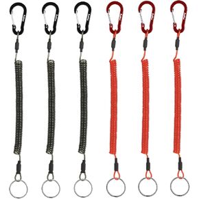 Coiled lanyard,Fly Fishing Lanyard with Carabiner,Retractable Tool Lanyard,Anti Loss Key Lanyard,Tool Lanyards for Hand Tools,for Pliers,Fishing Shears,Fishing Accessories.