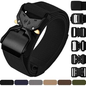 TECEUM Tactical Belt – Black B1 XL – Heavy-Duty Military, Work, Hiking,Rigger, Utility, EDC Men’s Belts – Quick-Release – Nylon Web