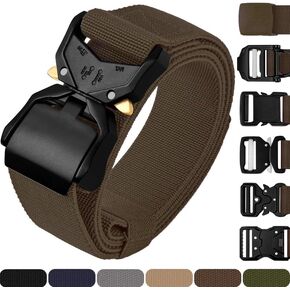 TECEUM Tactical Belt – Brown B1 S – Heavy-Duty Military, Work, Hiking,Rigger, Utility, EDC Men’s Belts – Quick-Release – Nylon Web