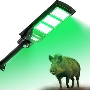 Hog Hunting Lights, Solar Hog Light 12000 Lumens Green hog Light with Remote, 20 Inch Pole, Green Solar Lights for Hunting Predator, Coyote, Varmint, Hog, Deer. (12000 Lumens)