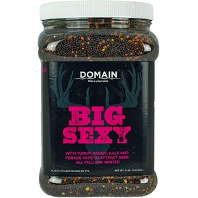 Domain Outdoor Big Sexy Food Plot Seed for Deer, 1/2 Acre, Turnip, Radish, Kale and Forage Rape, High Level of Nutrients & Protein to Support Antler Growth and Health, Fast Germination, Easy to Plant