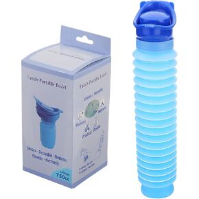 Adjustable Emergency Urinal 750ml, Portable Toilet for Car, Portable Mini Outdoor Camping Travel Shrinkable Personal Mobile Toilet Potty Pee Bottle for Kids Adult