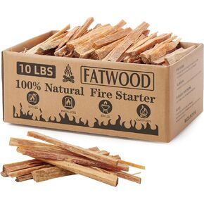 2 lbs Fatwood Fire Starter Sticks, 100% Natural Kindling Firewood Firestarter for Stoves, Pine Wood for Fireplaces, Campfires, Bonfires, Grill