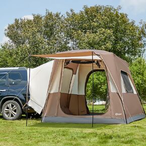 Portal 2-in-1 5 Person SUV Tent with Porch for Camping, Spacious Car Trunk Tent with 2 Doors for Travel Camp Outdoor Tailgate, Water Resistant and Windproof