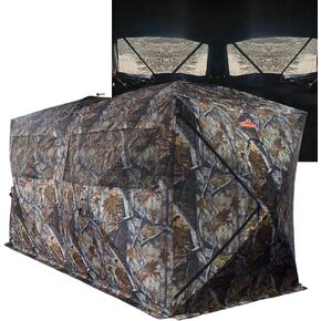 THUNDERBAY Bunkhouse Pop Up Portable 6 Person Side-by-Side Hunting Blind, Footprint: 140"x70" with 80" Height