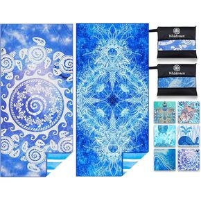 2 Pack Microfiber Lightweight Beach Towel Sand Free Quick Dry Absorbent Thin Compact Towels for Swimming Pool Camping Beach Accessories Large Easy Pack Travel Things for Vacation Essentials Gift