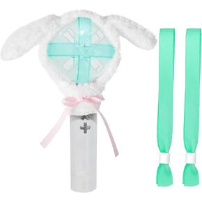 Lightstick Cover for TXT, Plush Light Stick Covers with Bow Cartoon Decorations，Animal Ear Shape Lightstick Protective Cover with 2 Bracelets for TXT Lightstick ver.2 Concerts (Log Ears)