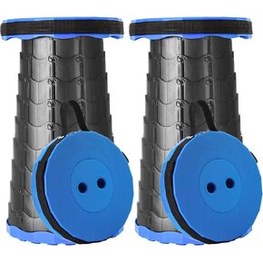 Upgraded Foldable Stool Thickened Set of 2, Portable Collapsible Stool Retractable Stool, Foldable Portable Collapsible Chair for Fishing, Hiking Tours, BBQ, Parties, Outdoor Activities (Blue)