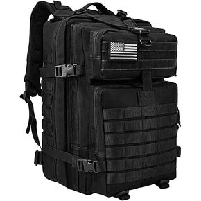WOLT | Tactical Backpack for Men 45L Military Molle Backpack Large 3 Day Assault Pack Rucking Backpack for Hiking Survival(Black)