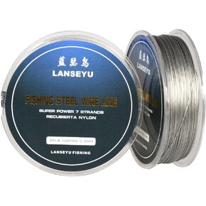 0.5mm 100 Metres 26 Pound Fishing Stee Wire Nylon Coated 1x7 Stainless Steel Leader Wire Super Soft Fishing Wire Lines