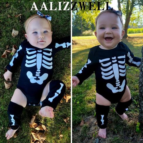 Aalizzwell Newborn Baby Boys Girls Halloween Outfit Bodysuit with Leg Warmers in Saudi Arabia