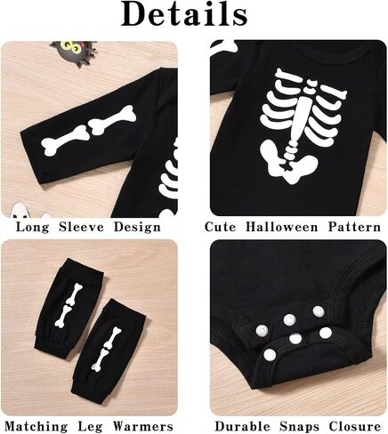Aalizzwell Newborn Baby Boys Girls Halloween Outfit Bodysuit with Leg Warmers in Saudi Arabia