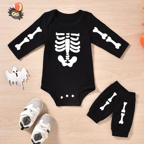 Aalizzwell Newborn Baby Boys Girls Halloween Outfit Bodysuit with Leg Warmers in Saudi Arabia