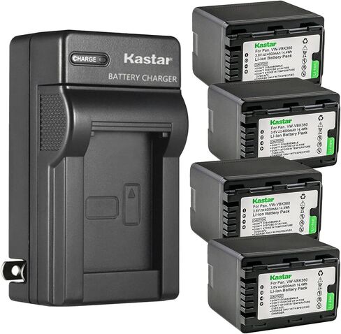 Kastar 4-Pack Battery and AC Wall Charger Replacement for Panasonic HDC-SD80R, HDC-SD90, HDC-SD90EB-W-2012, HDC-SD90GK, HDC-SD90GK-3D, HDC-SD90K, HDC-SD90P, HDC-SD90PC, HDC-SDX1, HDC-SDX1H, HDC-TMX1 in Saudi Arabia