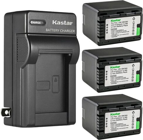 Kastar 4-Pack Battery and AC Wall Charger Replacement for Panasonic HDC-SD80R, HDC-SD90, HDC-SD90EB-W-2012, HDC-SD90GK, HDC-SD90GK-3D, HDC-SD90K, HDC-SD90P, HDC-SD90PC, HDC-SDX1, HDC-SDX1H, HDC-TMX1 in Saudi Arabia