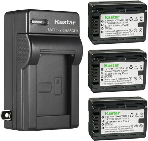 Kastar 3-Pack Battery and AC Wall Charger Replacement for Panasonic SDR-T50, SDR-T50K, SDR-T50P, SDR-T50PC, SDR-T55, SDR-T55P, SDR-T55PC, SDR-T55K, SDR-T70, SDR-T70K, SDR-T70P, SDR-T71, SDR-T71K in Saudi Arabia