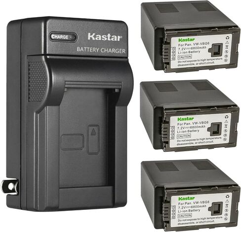 Kastar 4-Pack Battery and AC Wall Charger Replacement for Panasonic VW-VBG6 VW-VBG6GK VW-VBG6-K VW-VBG6PPK, CGA-E625 Battery, Panasonic DE-A38, VSK0631, VSK0698 Charger in Saudi Arabia