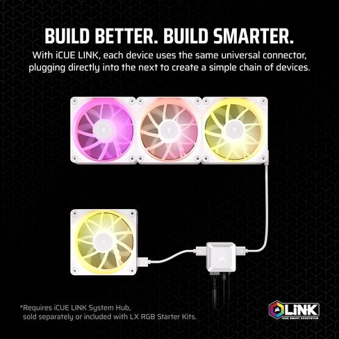 CORSAIR iCUE LINK LX120 RGB 120mm PWM Fan Single Pack – Dual Light Loops – Requires iCUE LINK System Hub (Sold Separately) – CORSAIR AirGuide Technology – Black in Saudi Arabia