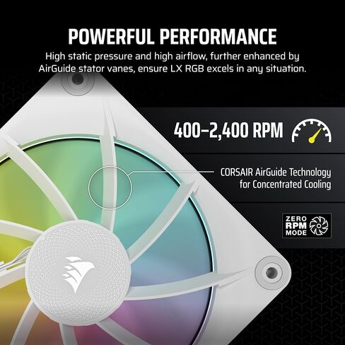 CORSAIR iCUE LINK LX120 RGB 120mm PWM Fan Single Pack – Dual Light Loops – Requires iCUE LINK System Hub (Sold Separately) – CORSAIR AirGuide Technology – Black in Saudi Arabia