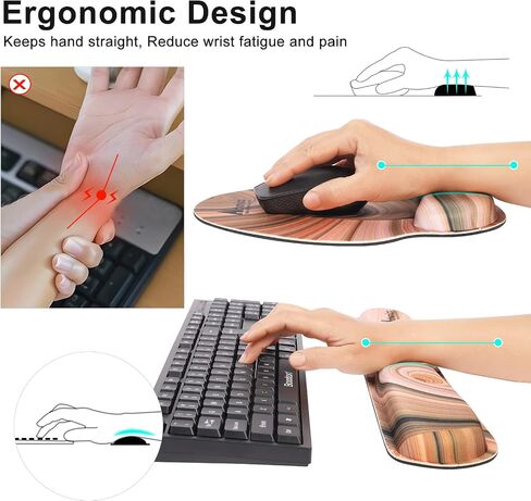 Keyboard Pad Wrist Support, Ergonomic Mouse Pad Wrist Support, Upgrade Enlarge Gel Memory Foam Set Keyboard Wrist Rest Pad, Comfortable Wrist Rest for Office, Computer, Laptop,Gaming in Saudi Arabia
